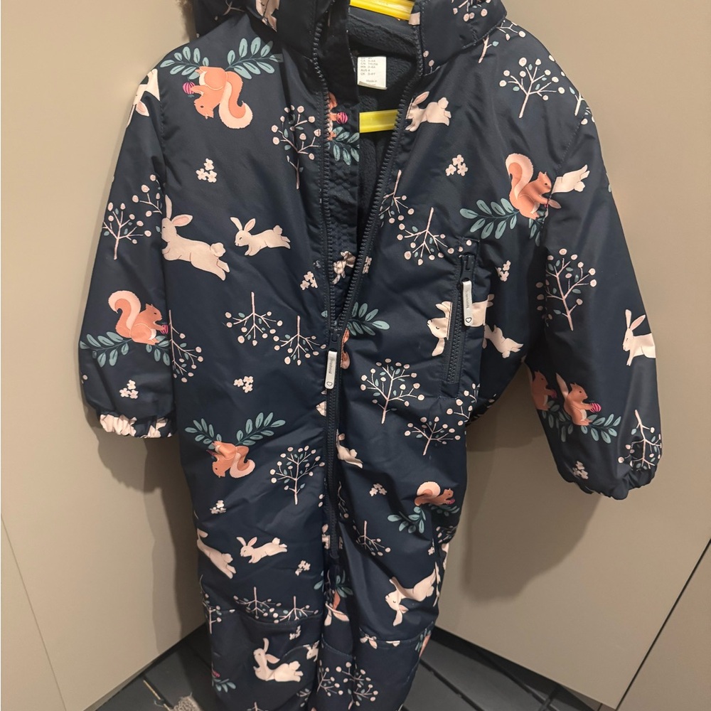 Navy Animal Print Snowsuit